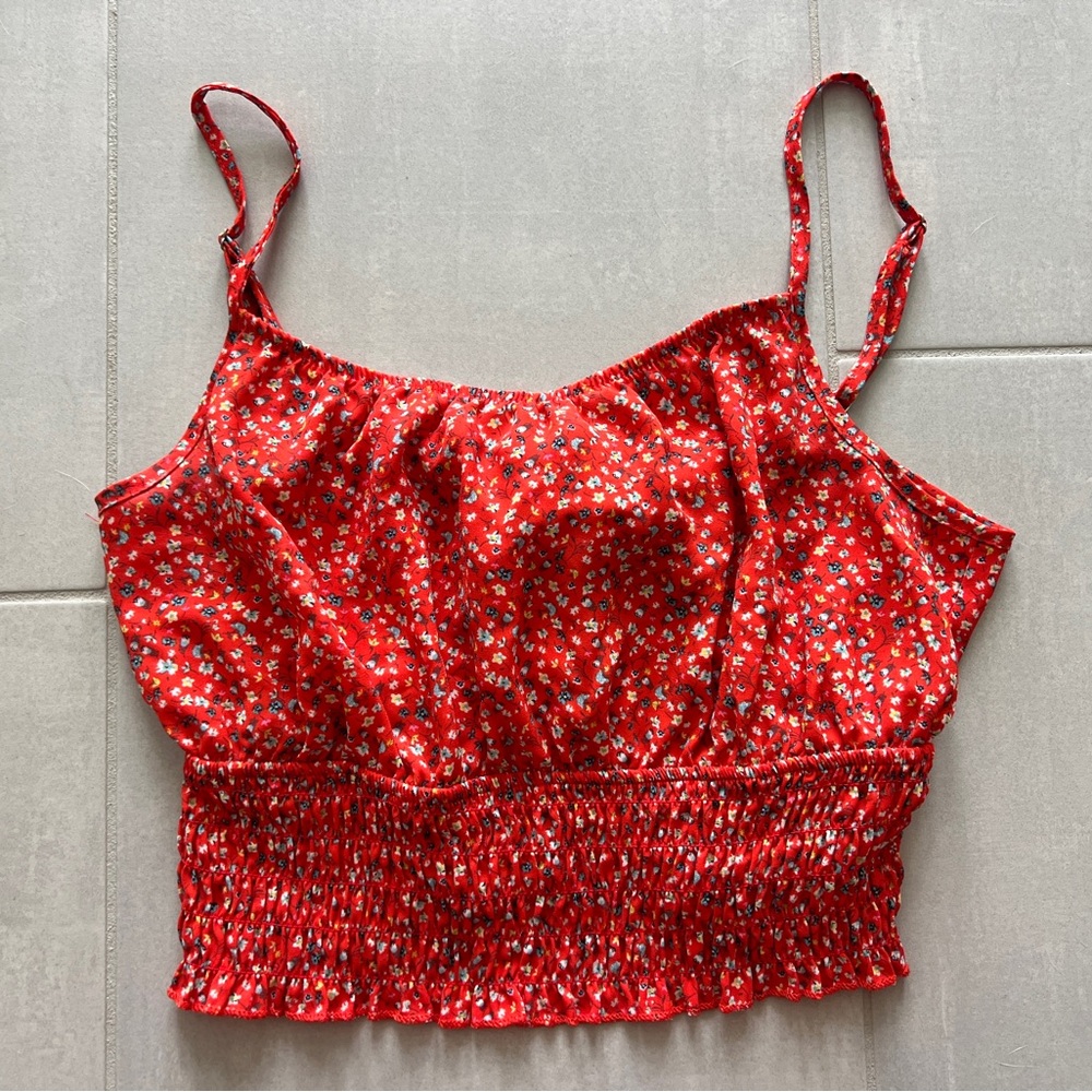 Sienna Sky cropped Red Floral Blouse